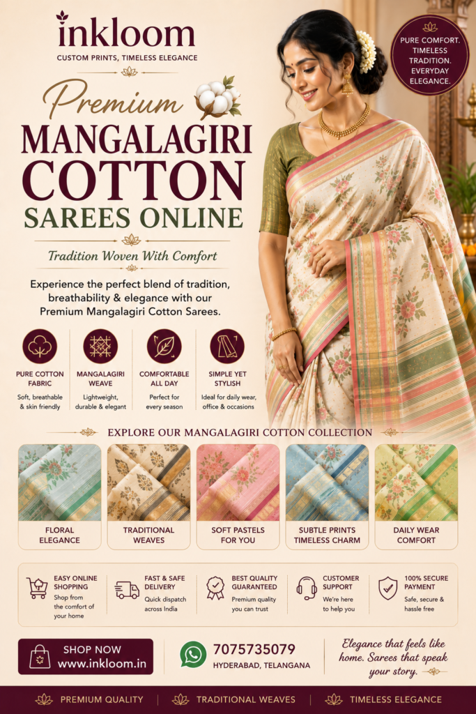 Premium Mangalagiri cotton sarees online