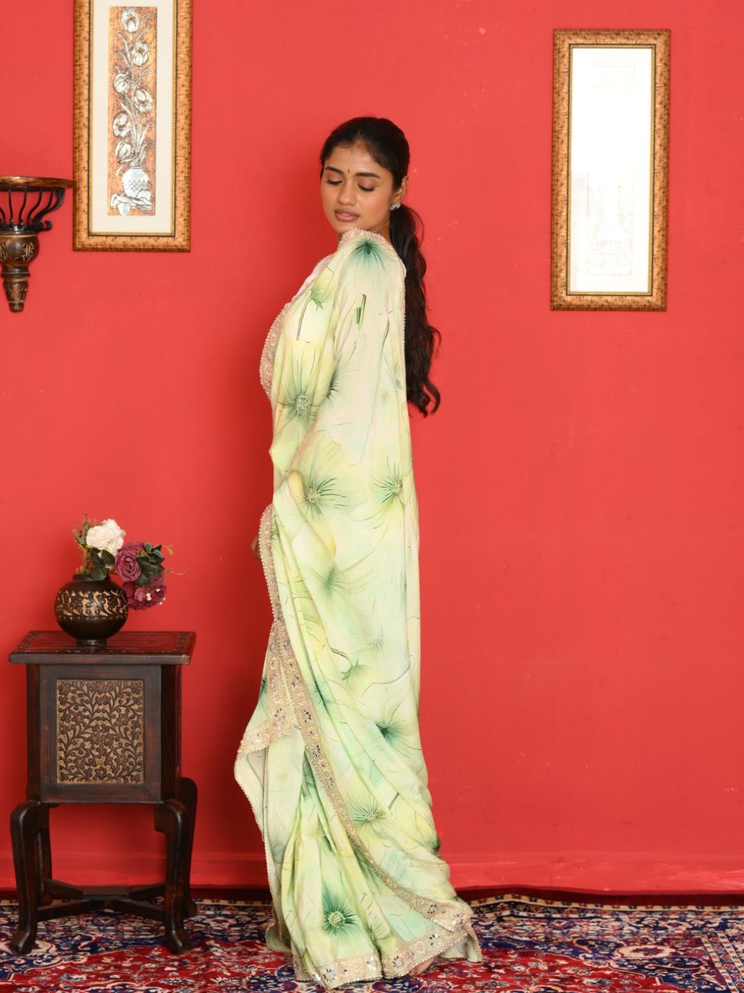 Mint Blossom Saree - Image 3
