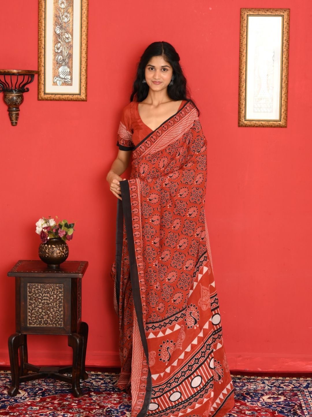 Ajrakh Rasika Saree - Image 4