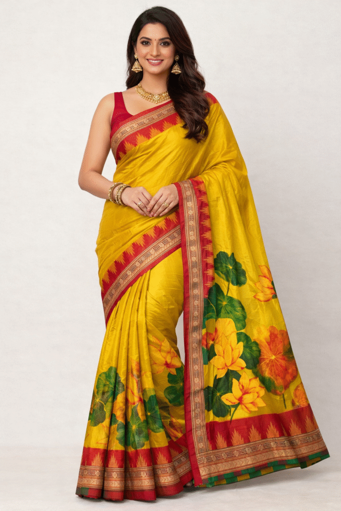  soft silk printed sarees.