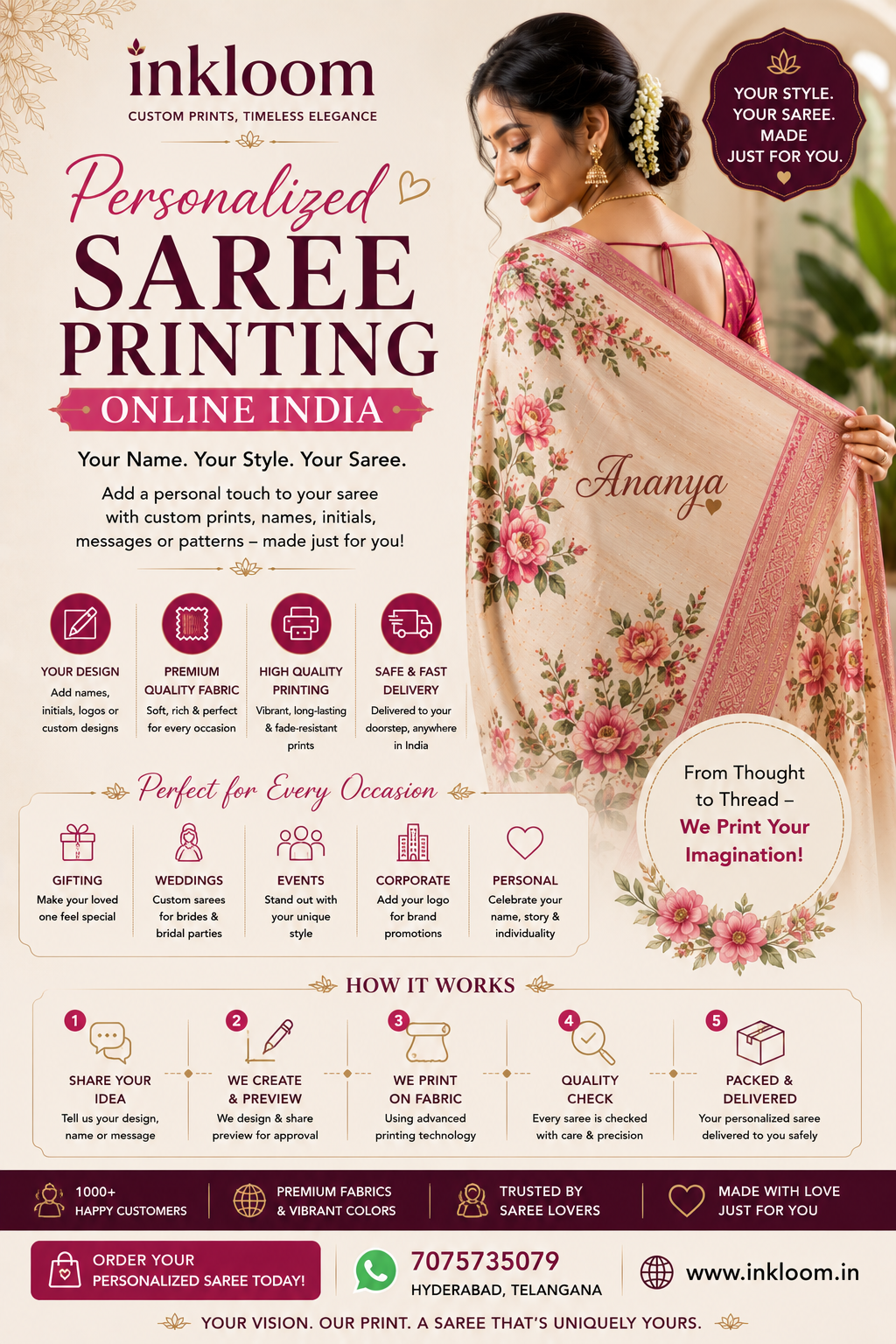 Personalized Saree Printing Online India