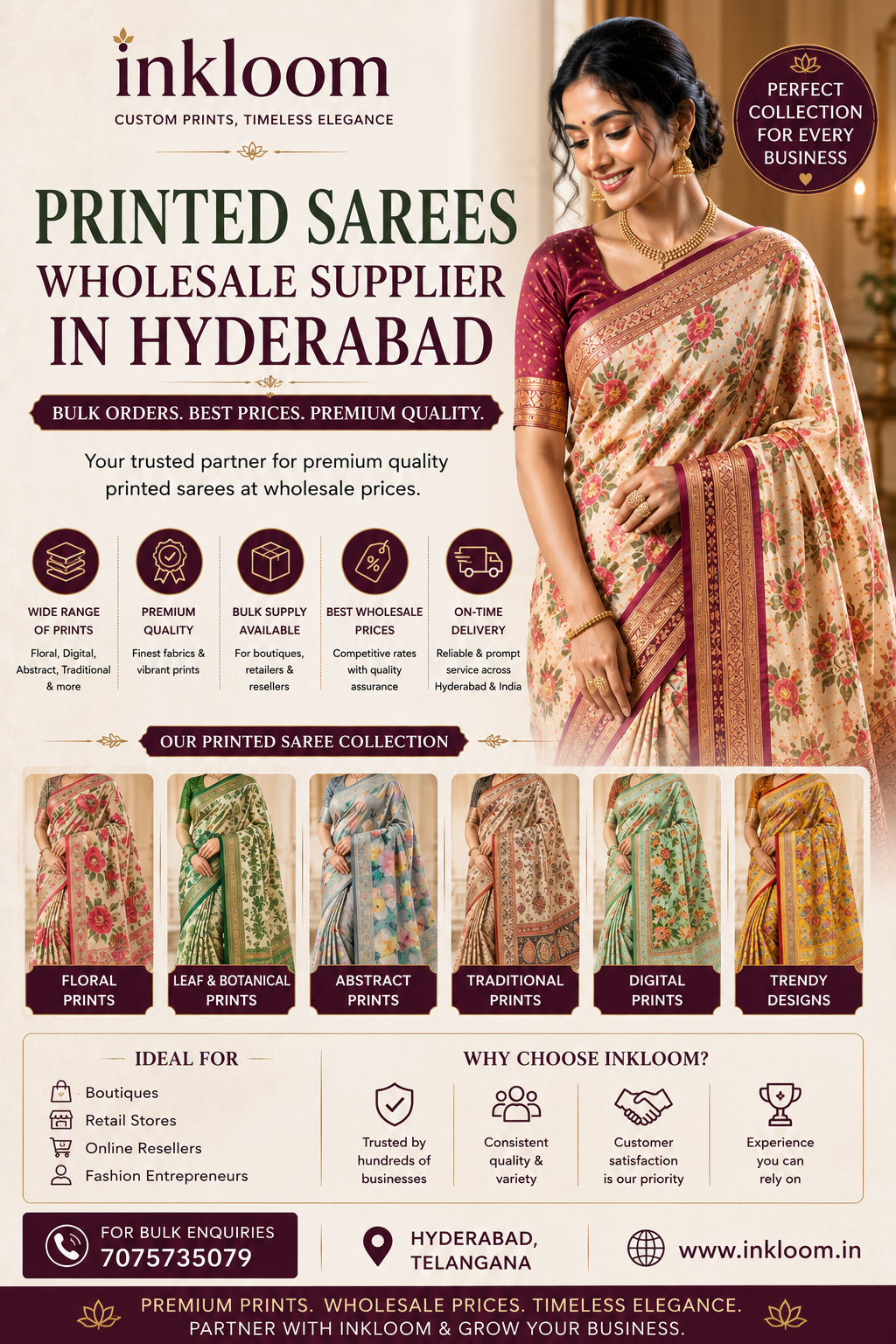 Printed Sarees Wholesale Supplier in Hyderabad